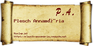 Plesch Annamária névjegykártya